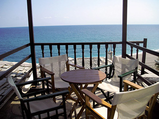 Flamingo Hotel - Balcony with view at Aegean Sea