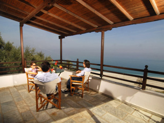Flamingo Hotel - Balcony with view at Aegean Sea